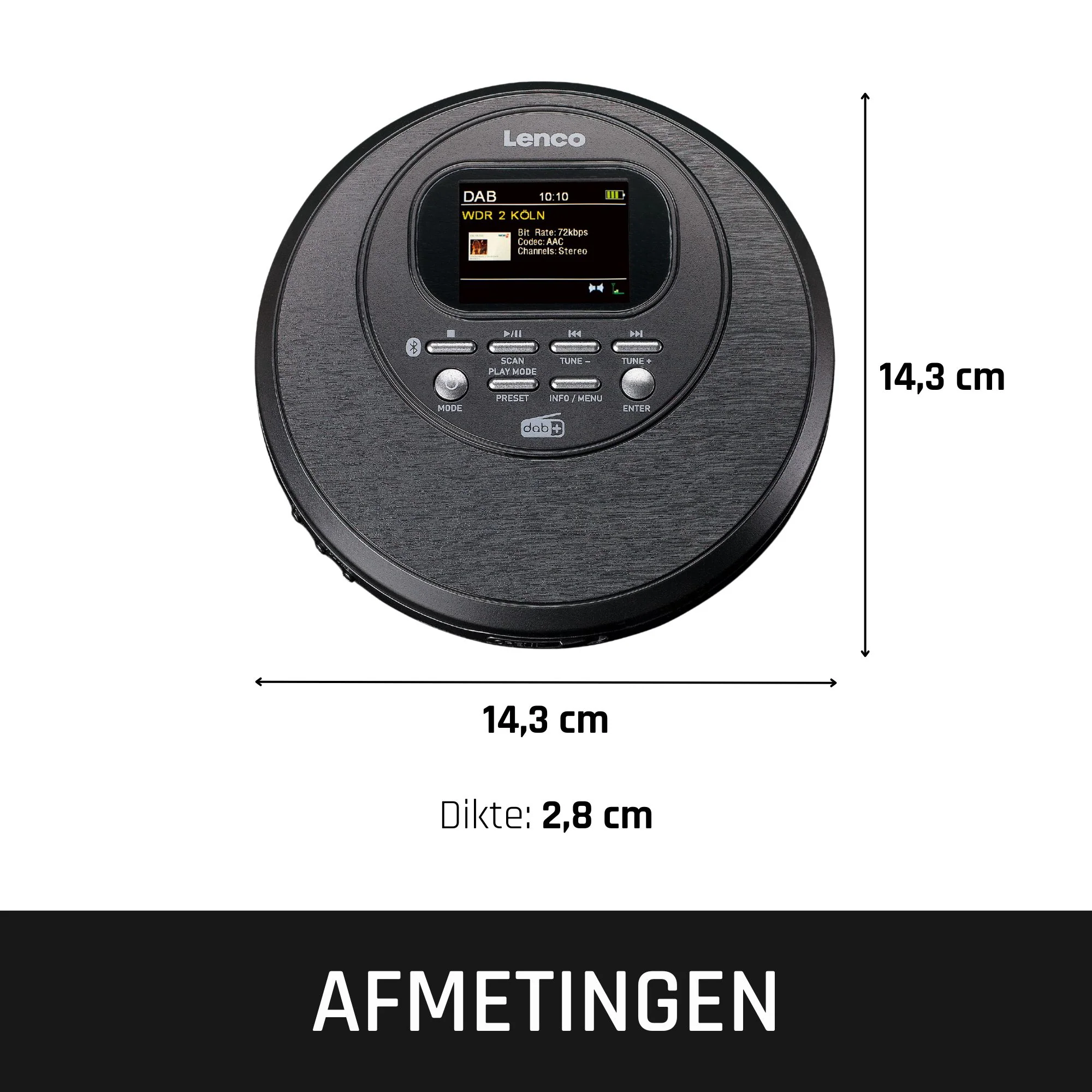 LENCO CD-500BK - Draagbare CD-speler met DAB+/FM-radio en Bluetooth® - Zwart - Image 10