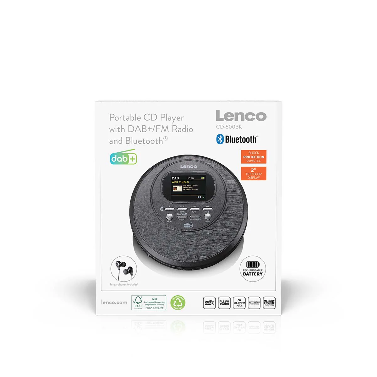 LENCO CD-500BK - Draagbare CD-speler met DAB+/FM-radio en Bluetooth® - Zwart - Image 11