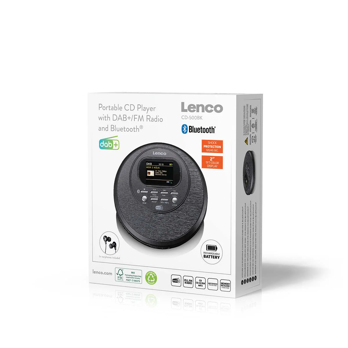 LENCO CD-500BK - Draagbare CD-speler met DAB+/FM-radio en Bluetooth® - Zwart - Image 12