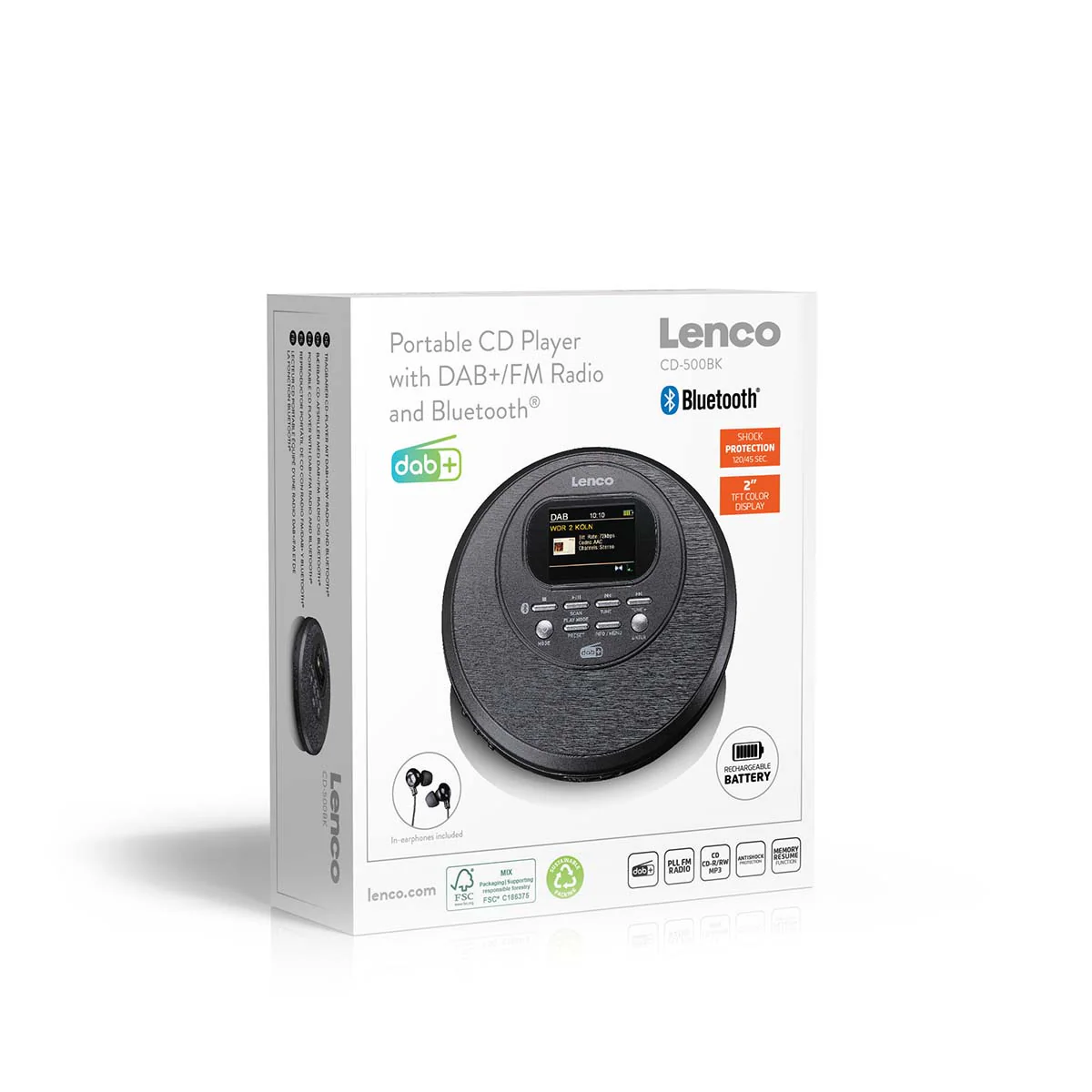 LENCO CD-500BK - Draagbare CD-speler met DAB+/FM-radio en Bluetooth® - Zwart - Image 13