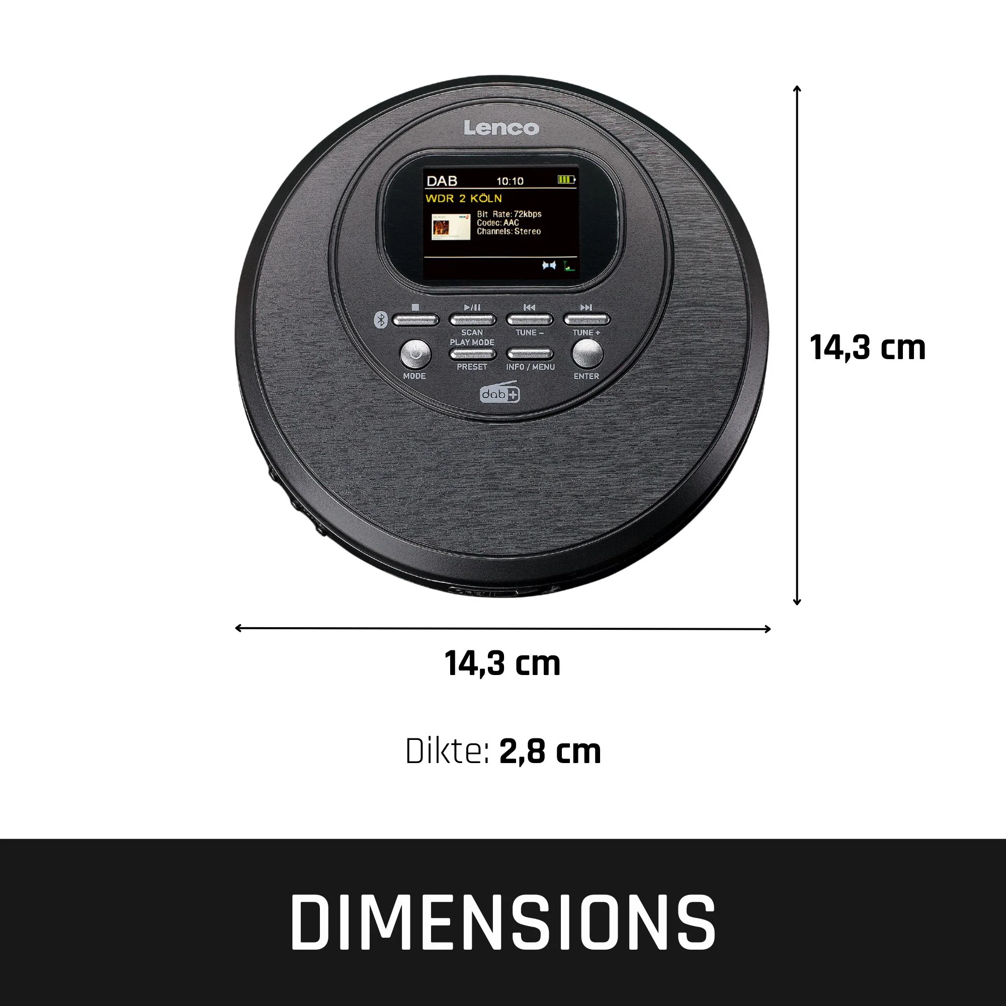 LENCO CD-500BK - Draagbare CD-speler met DAB+/FM-radio en Bluetooth® - Zwart - Image 9