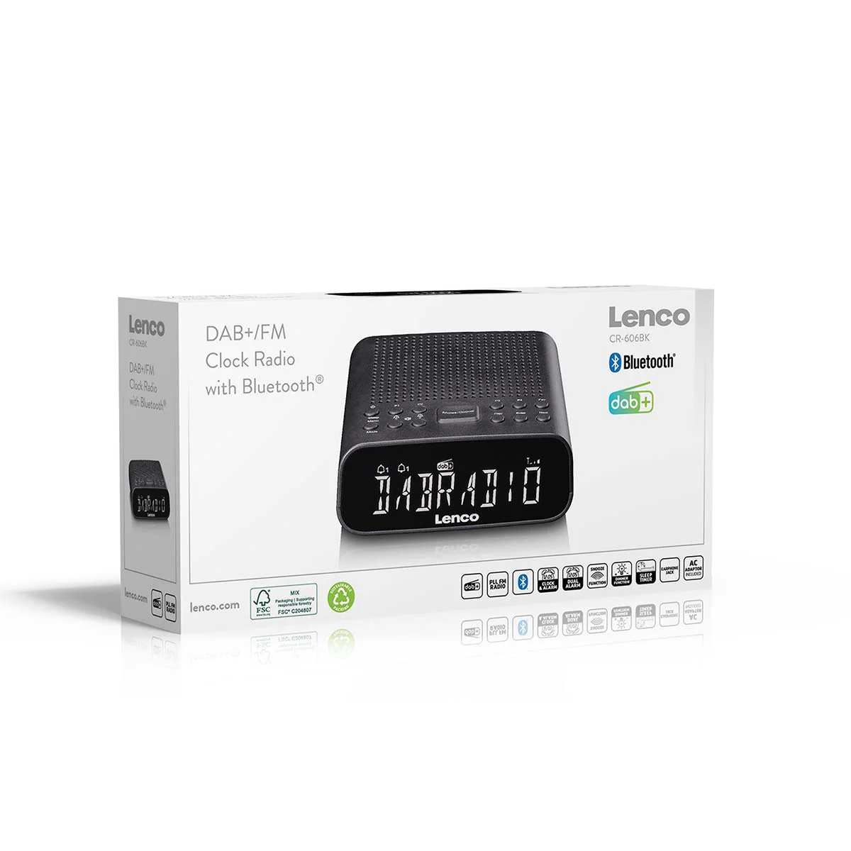 LENCO CR-606BK - Wekkerradio met DAB+/FM, Bluetooth® en groot dimbaar LCD-display - Zwart - Image 11