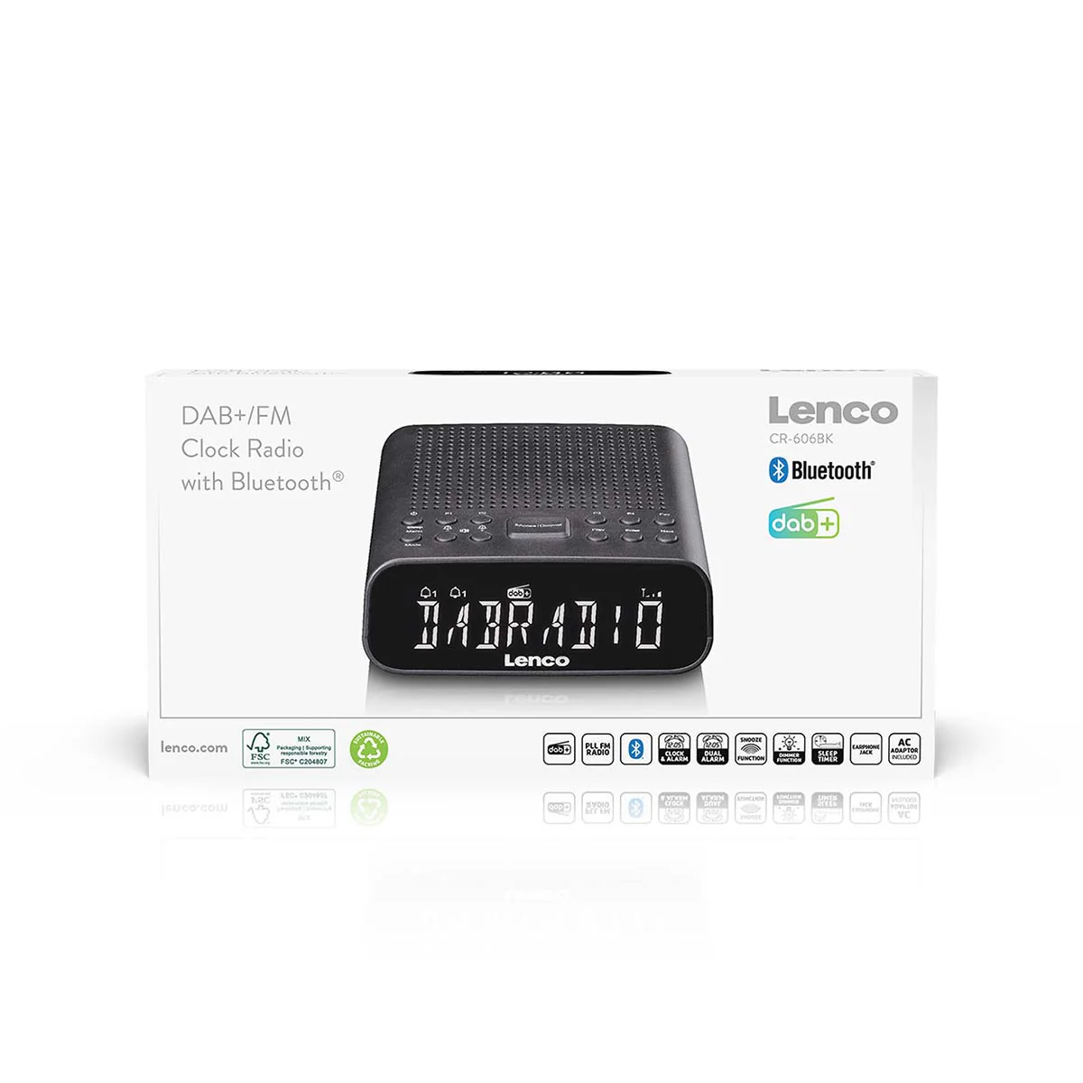 LENCO CR-606BK - Wekkerradio met DAB+/FM, Bluetooth® en groot dimbaar LCD-display - Zwart - Image 9