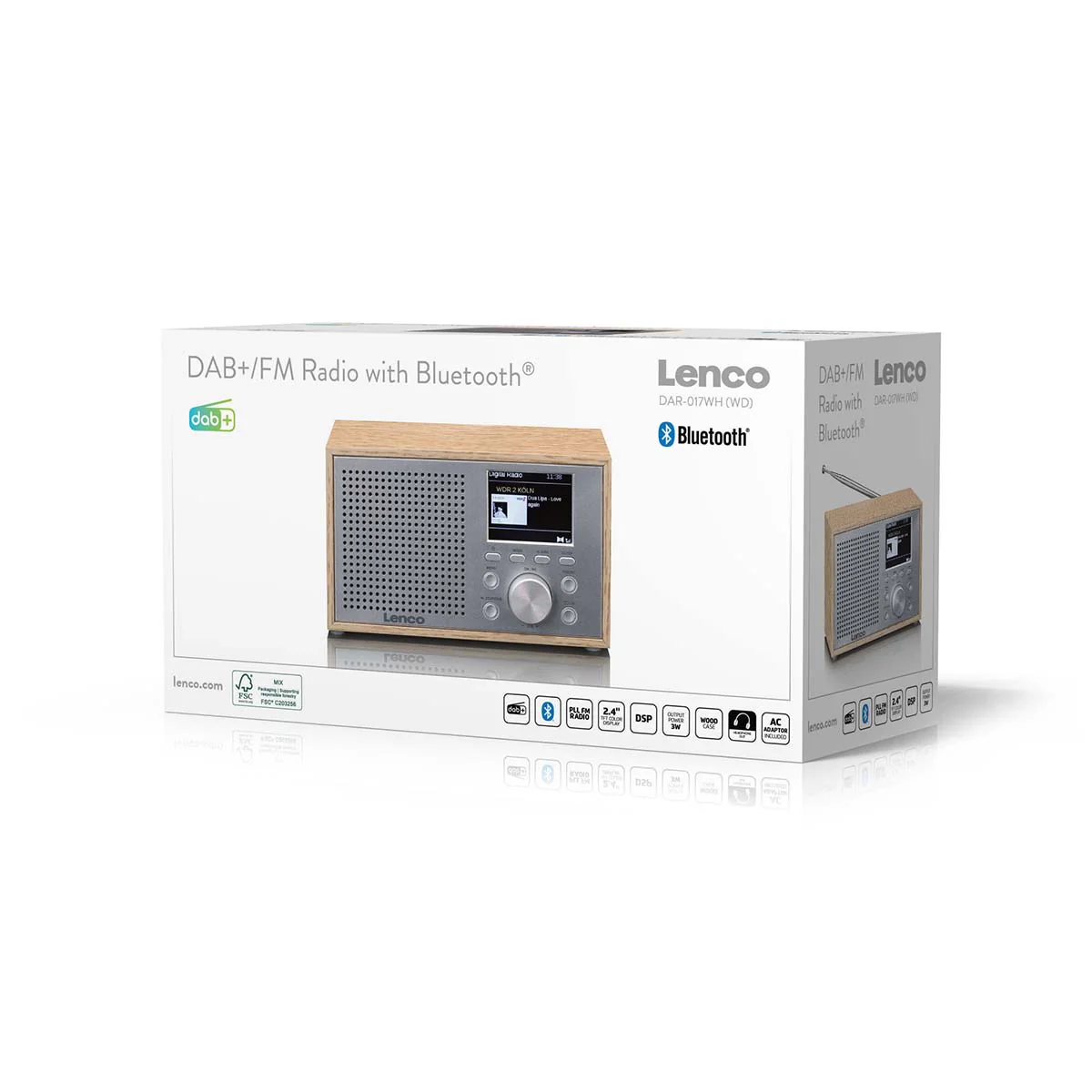 LENCO DAR-017WH - Compacte en stijlvolle DAB+/FM radio met Bluetooth® en houten behuizing - Eikenhout - Image 7