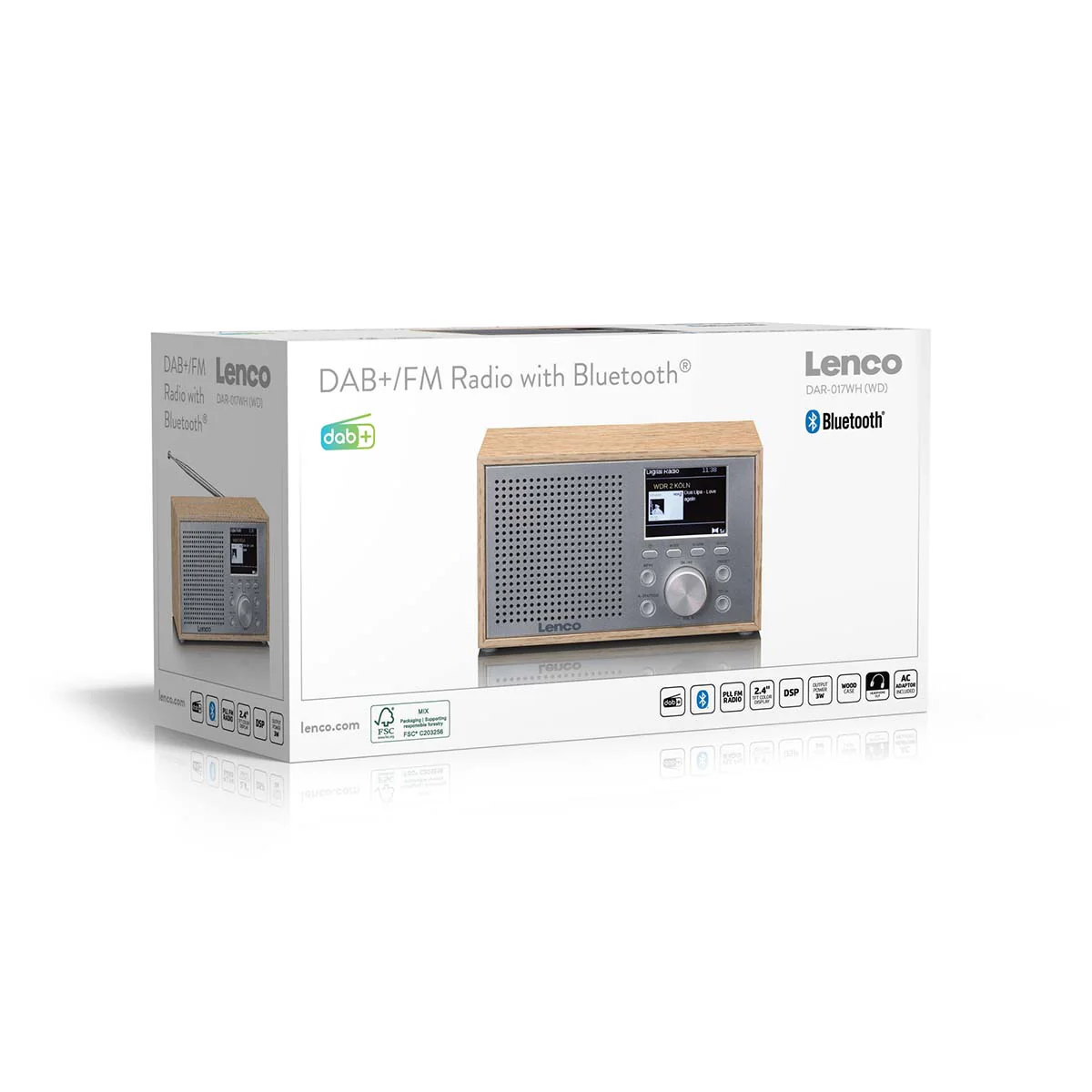 LENCO DAR-017WH - Compacte en stijlvolle DAB+/FM radio met Bluetooth® en houten behuizing - Eikenhout - Image 8