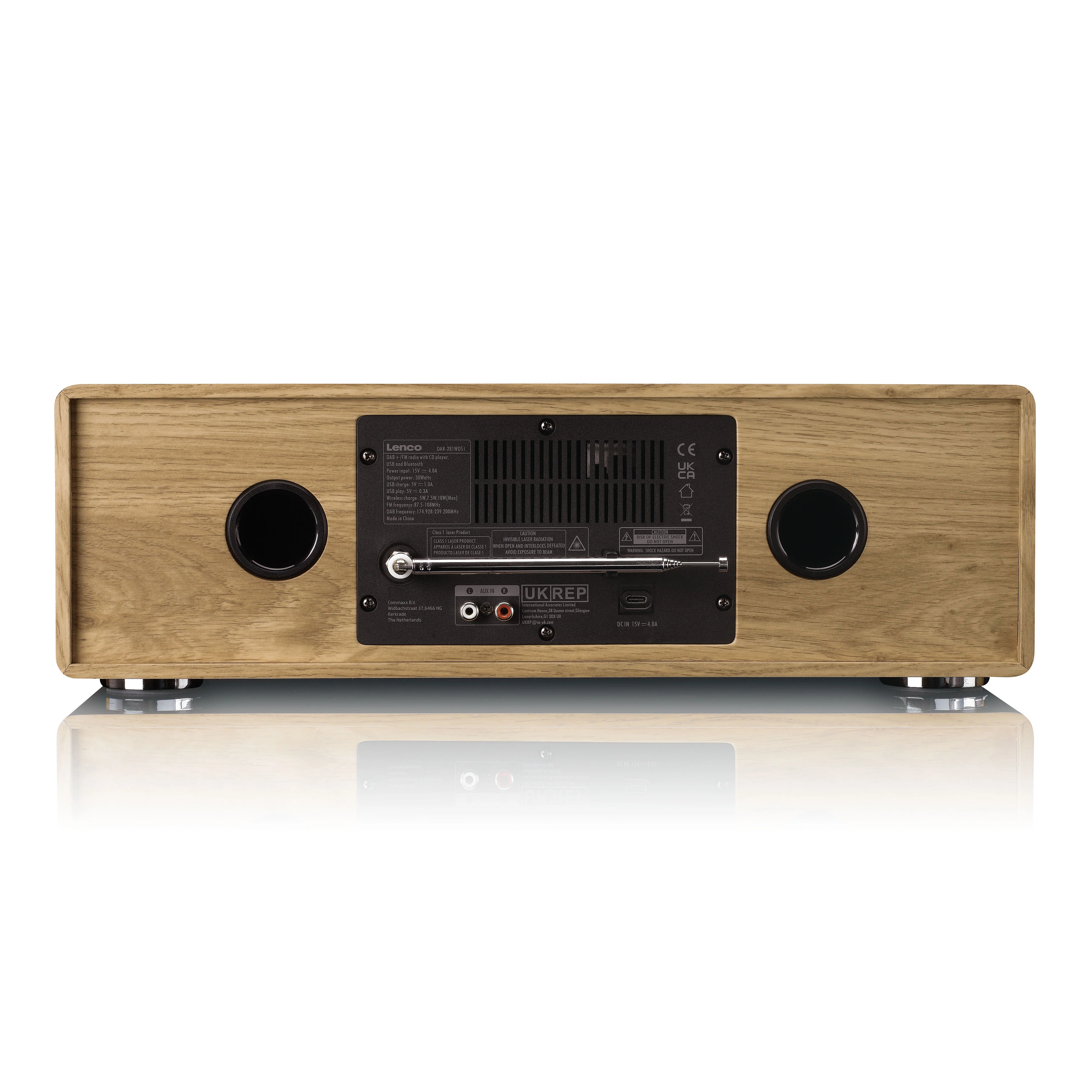 LENCO DAR-281WDSI - DAB+/FM radio met CD-speler, USB, Bluetooth® en draadloos oplaadpunt - Hout/Zilver - Image 5