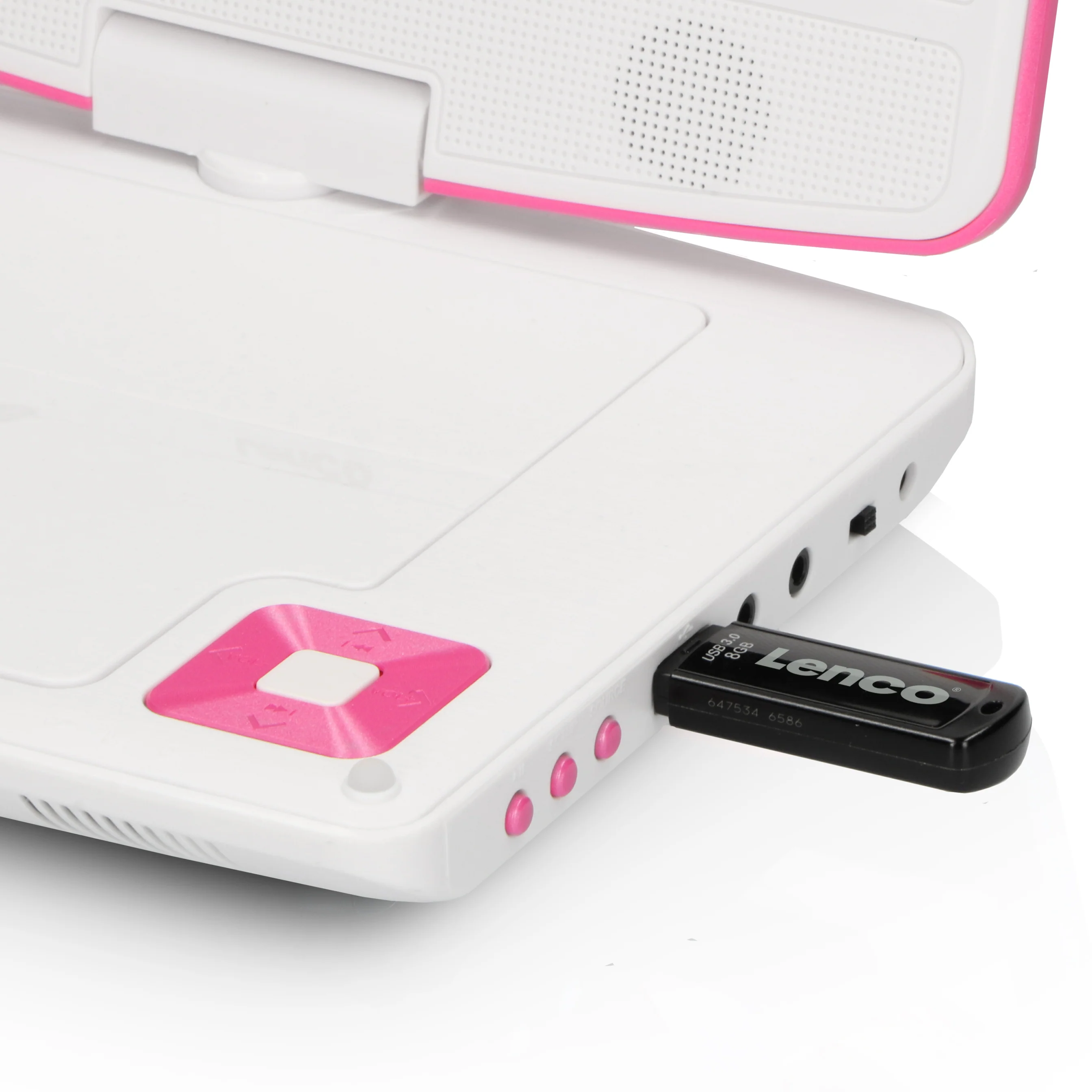 LENCO DVP-910PK - Portable 9" DVD-speler met USB-hoofdtelefoon-ophangbeugel - Roze/wit - Image 6