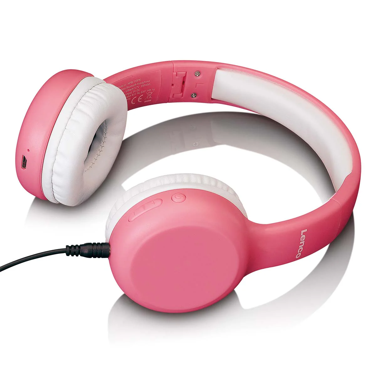 LENCO HPB-110PK - Vouwbare kinder Bluetooth® hoofdtelefoon - Pink - Image 4