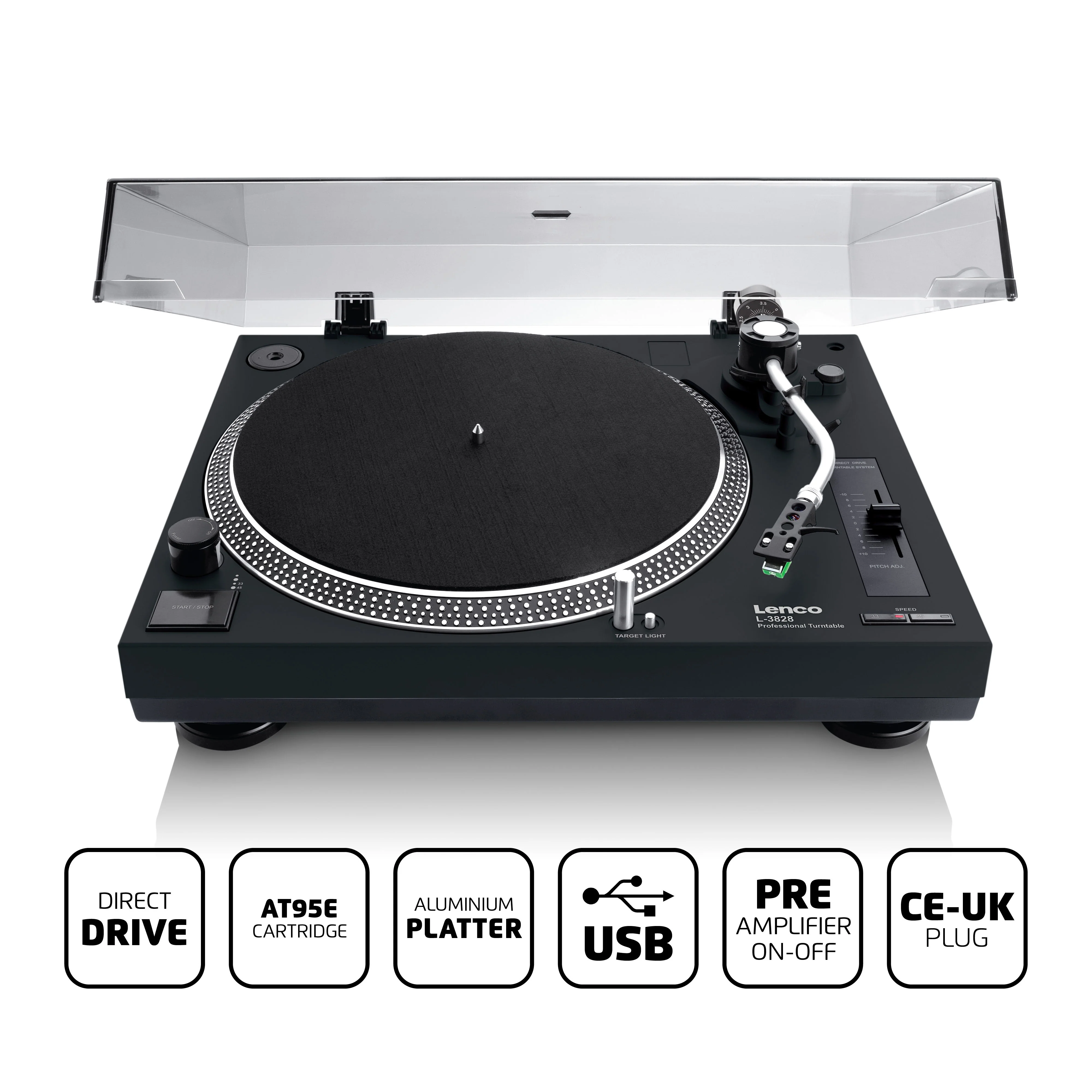 LENCO L-3828BK - Direct aangedreven Platenspeler met USB/PC encoding - Zwart - Image 8
