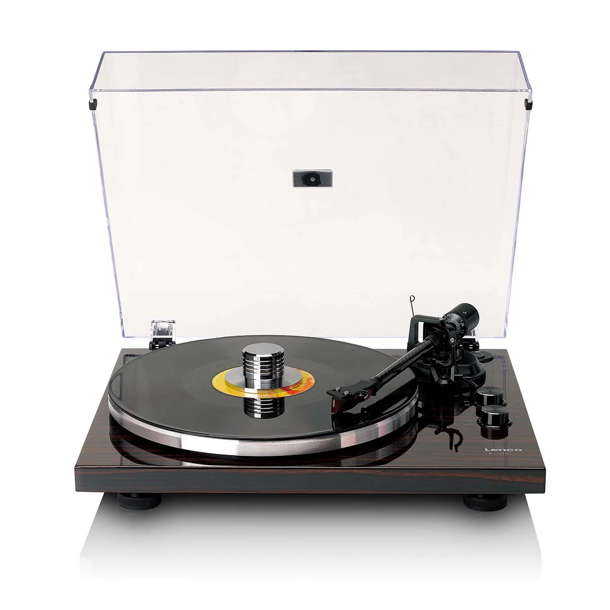 LENCO LBT-345WA - Platenspeler met Bluetooth® en Ortofon 2M Red cartridge, inclusief verchroomde platenstabilisator - Walnoot - Image 4