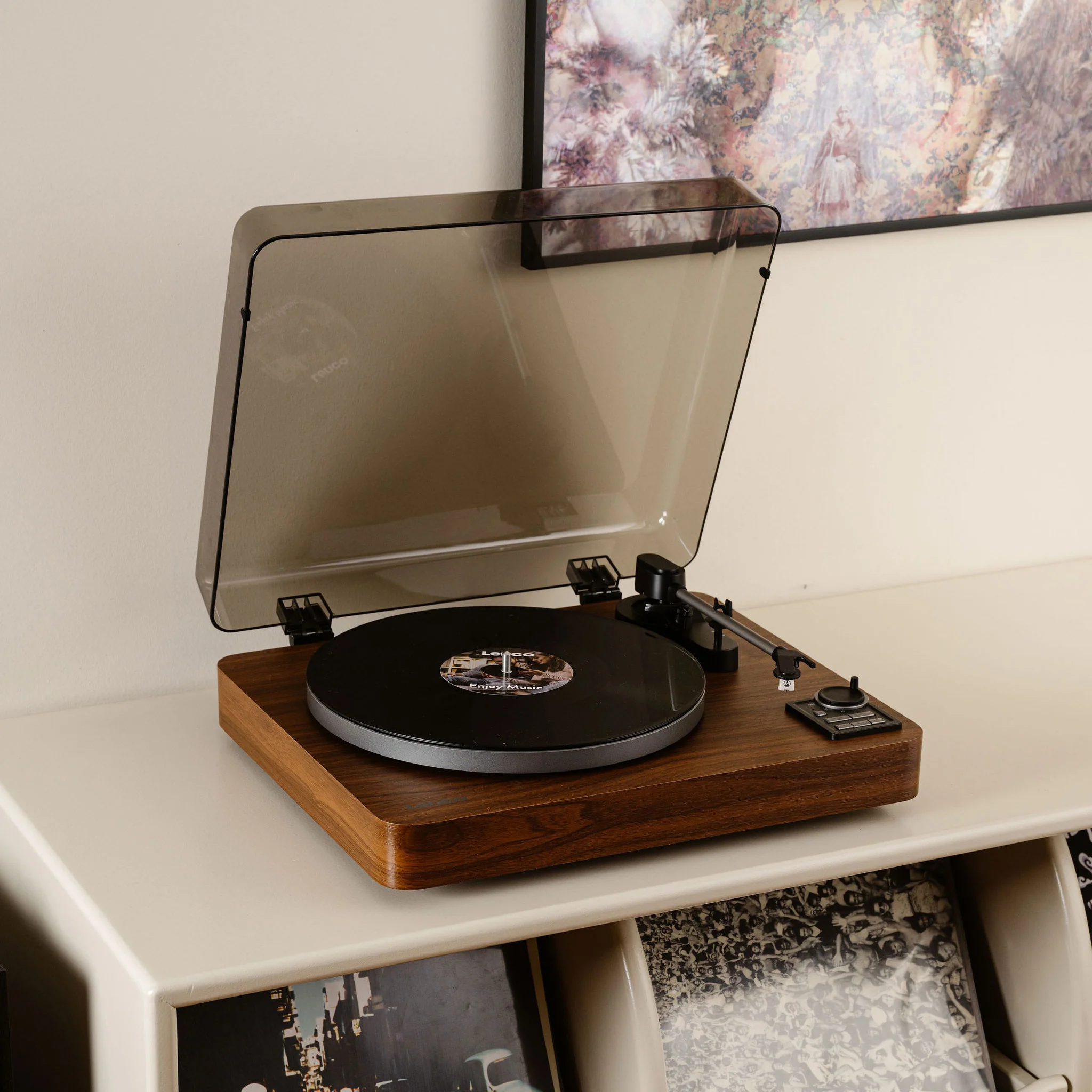 LENCO LBTA-165WD - Volledig automatische platenspeler met Bluetooth® overdracht en voorversterker - Metalen draaiplateau en toonarm - Hout - Image 13