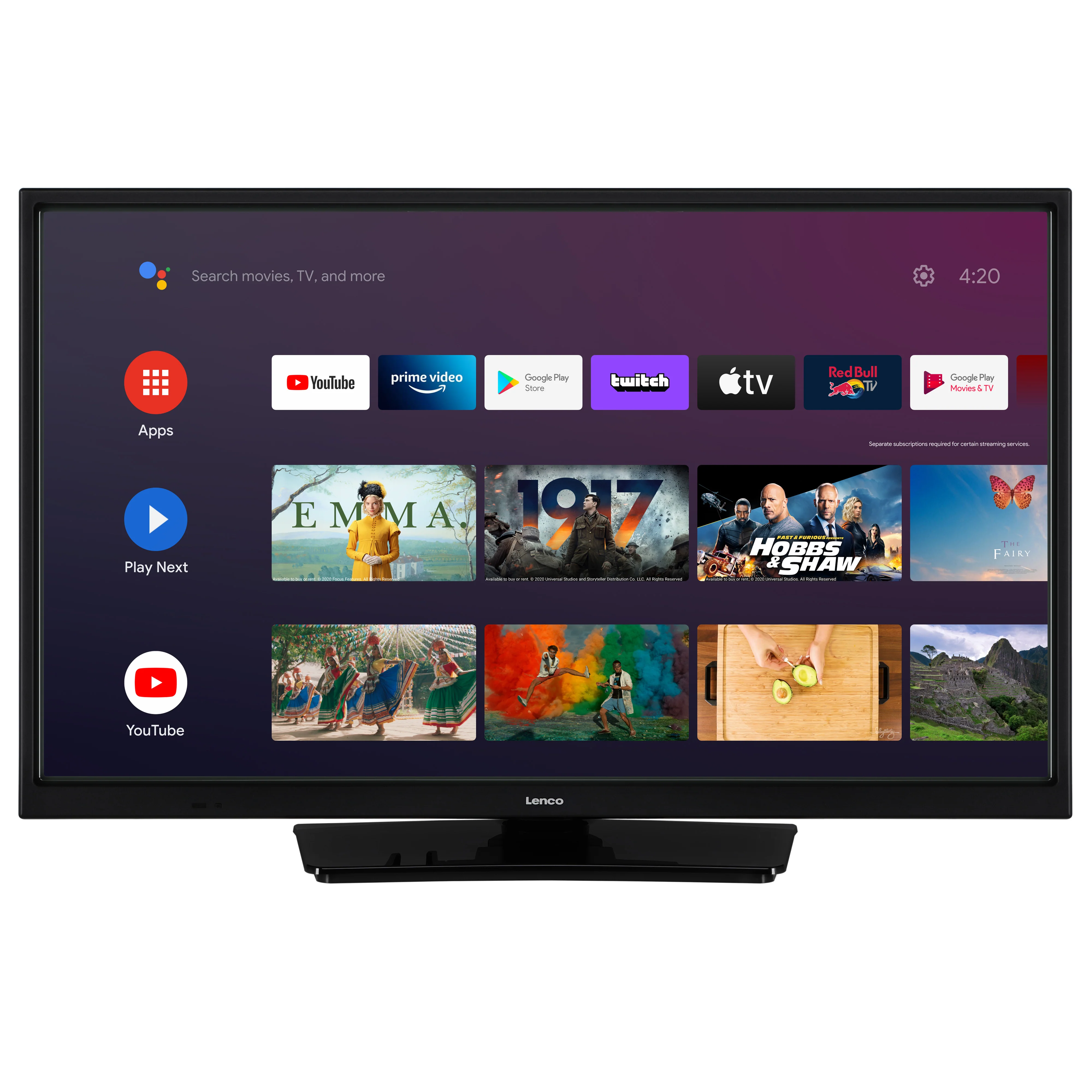 LENCO LED-2463BK (V2) - 24" Android Smart TV met 12V auto adapter, zwart - Image 3