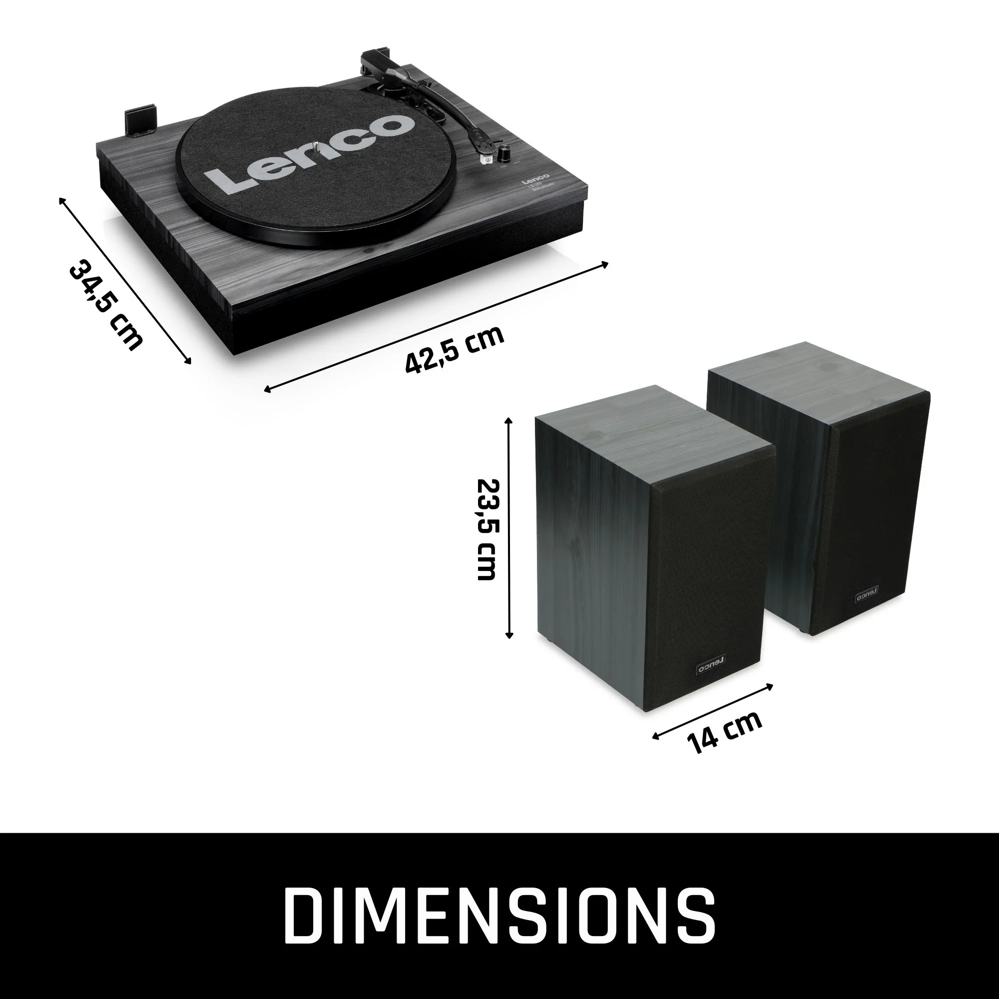 LENCO LS-300BK - Platenspeler met Bluetooth® en twee externe speakers - Zwart - Image 16