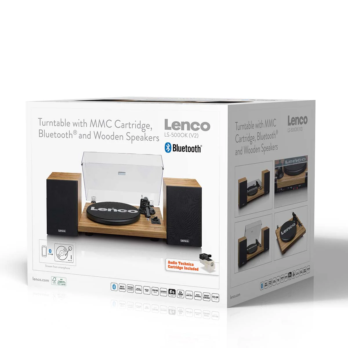LENCO LS-500OK - Platenspeler met ingebouwde versterker en Bluetooth® plus 2 externe speakers - Hout - Image 14