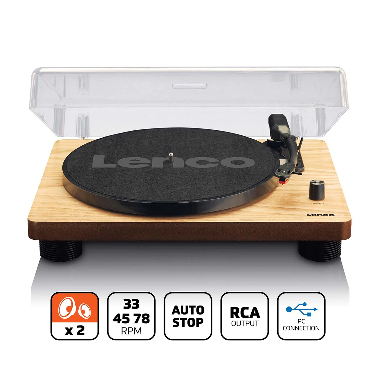 LENCO LS-50WD - Platenspeler mét ingebouwde speakers USB Encoding - Hout - Image 7