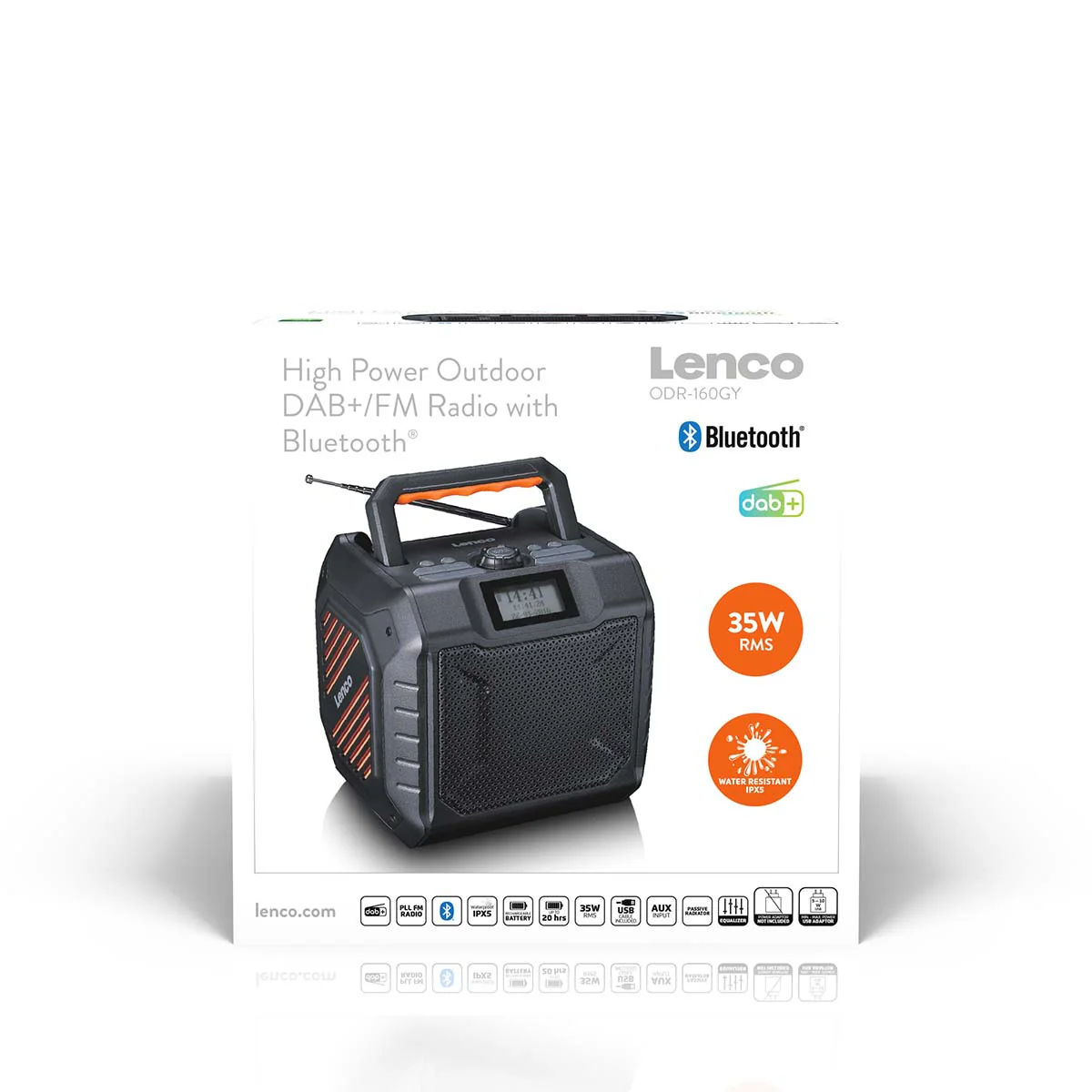 LENCO ODR-160GY - Krachtige draagbare outdoor DAB+/FM radio met Bluetooth® - IPX5 waterbestendig - Bouwradio - Grijs - Image 14