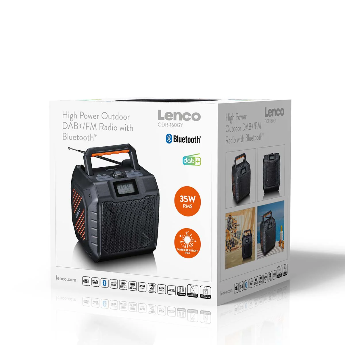 LENCO ODR-160GY - Krachtige draagbare outdoor DAB+/FM radio met Bluetooth® - IPX5 waterbestendig - Bouwradio - Grijs - Image 15
