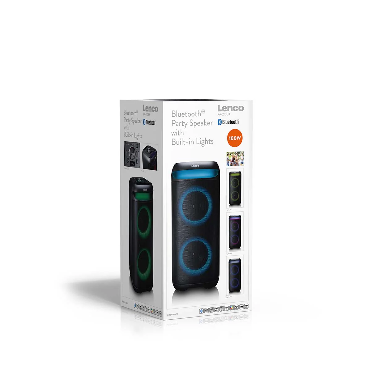 LENCO PA-210BK - Bluetooth® Party Speaker met LED-lichteffecten - 100W uitgangsvermogen, TWS, USB, tot 12 uur batterijduur - Zwart - Image 19
