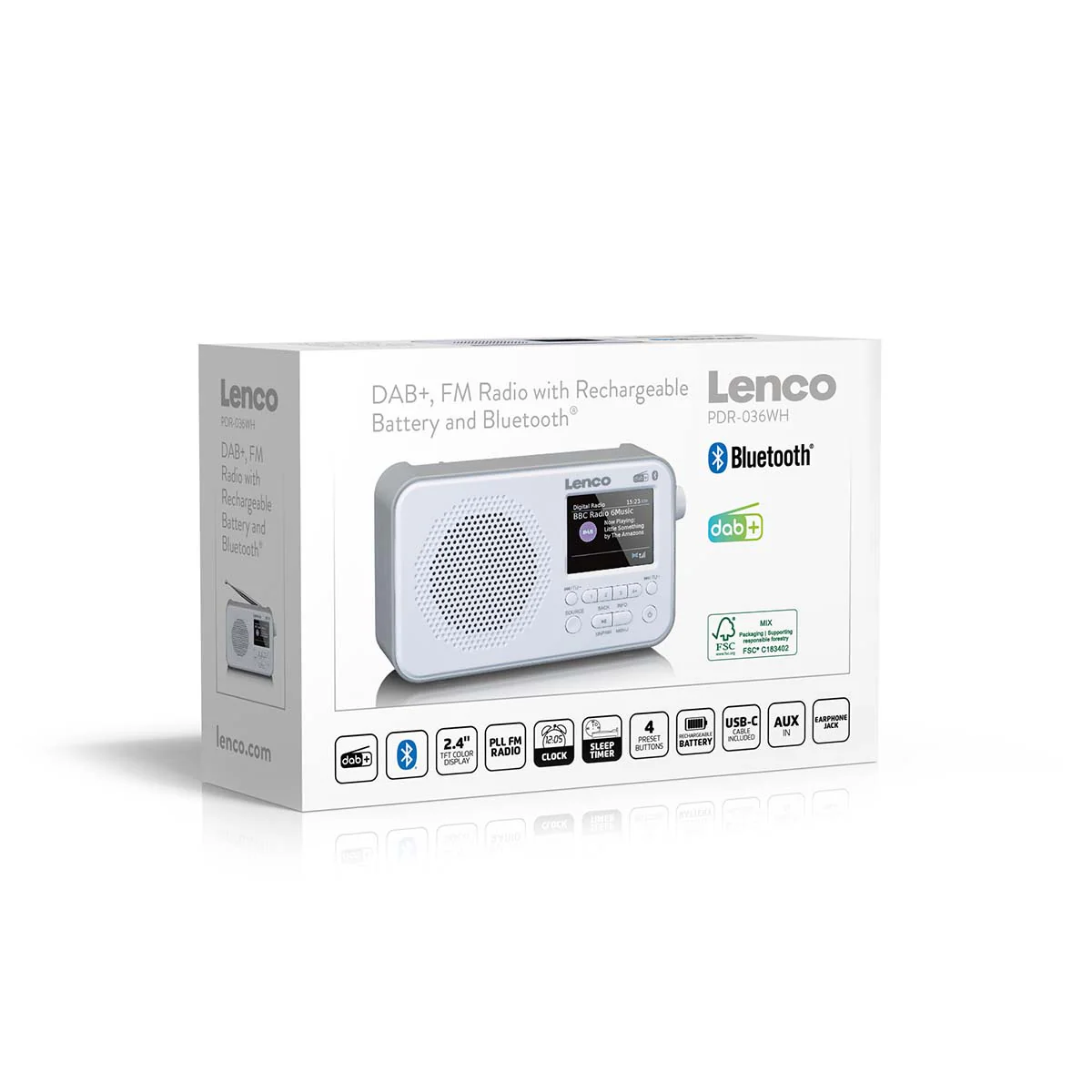 LENCO PDR-036WH - DAB+ / FM Radio met Bluetooth® - Wit - Image 10