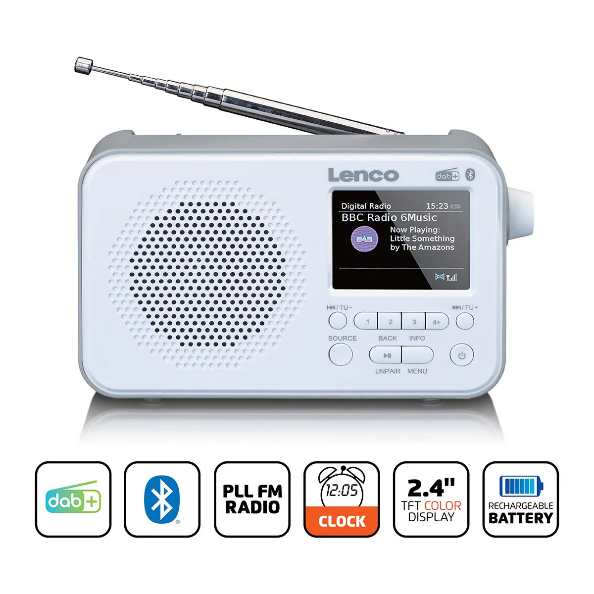 LENCO PDR-036WH - DAB+ / FM Radio met Bluetooth® - Wit - Image 7