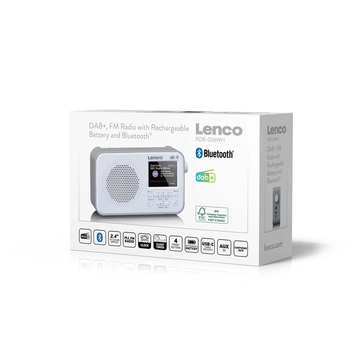 LENCO PDR-036WH - DAB+ / FM Radio met Bluetooth® - Wit - Image 9