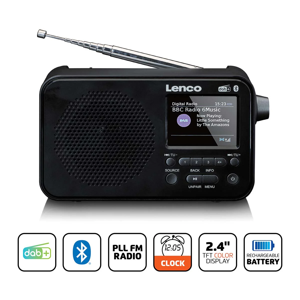 LENCO PDR-036BK - DAB+ / FM Radio met Bluetooth® - Zwart - Image 7