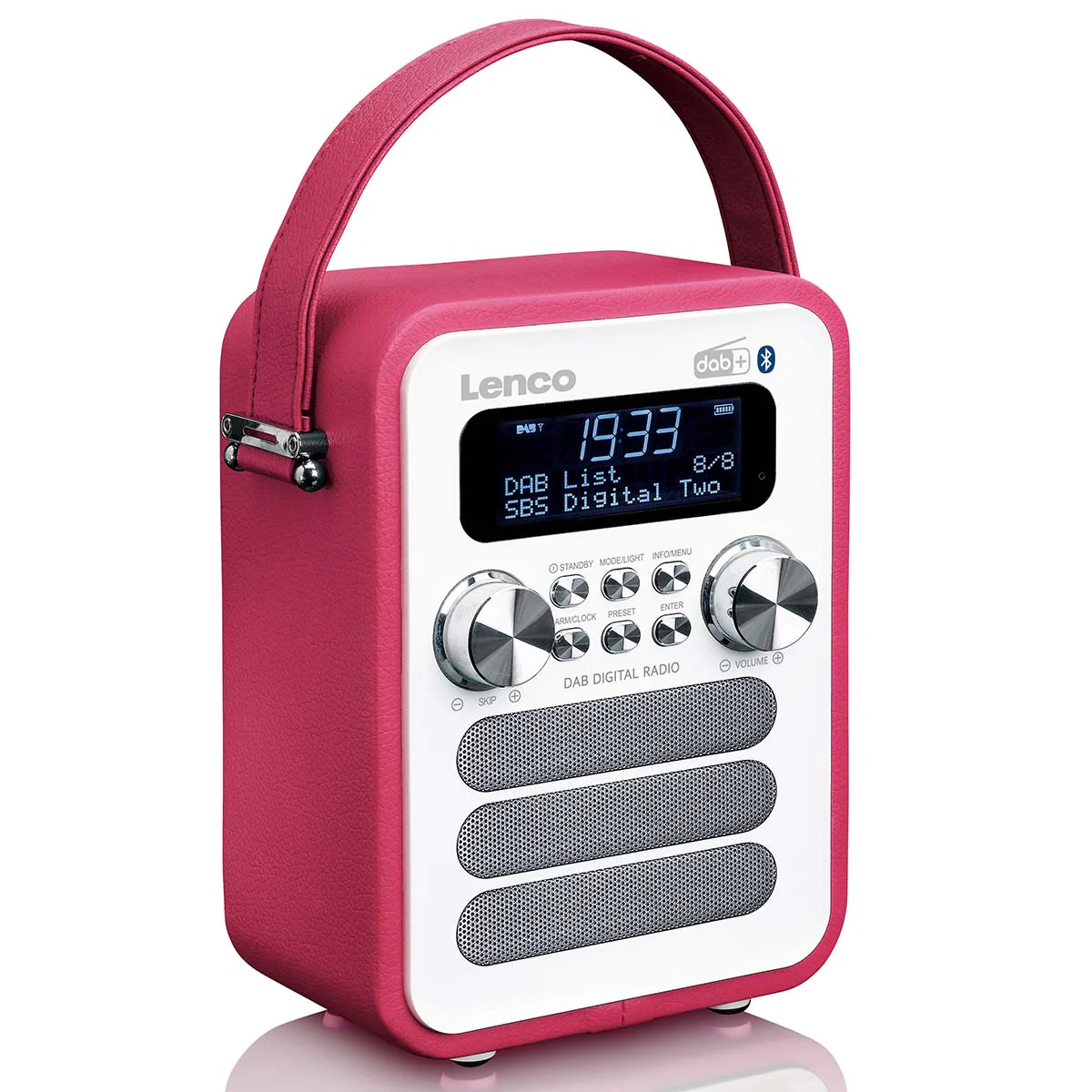LENCO PDR-051PKWH - Draagbare DAB+ FM Radio met Bluetooth® en AUX-ingang, oplaadbare batterij - Roze - Image 5