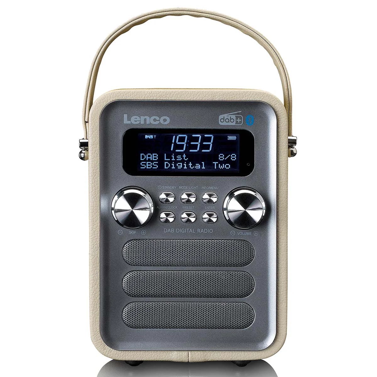 LENCO PDR-051TPSI - Draagbare DAB+ FM Radio met Bluetooth® en AUX-ingang, oplaadbare batterij - Taupe - Image 3