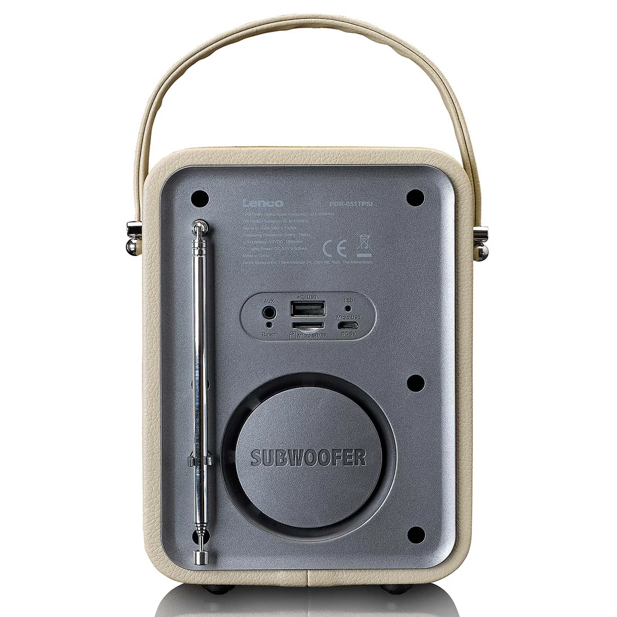LENCO PDR-051TPSI - Draagbare DAB+ FM Radio met Bluetooth® en AUX-ingang, oplaadbare batterij - Taupe - Image 4