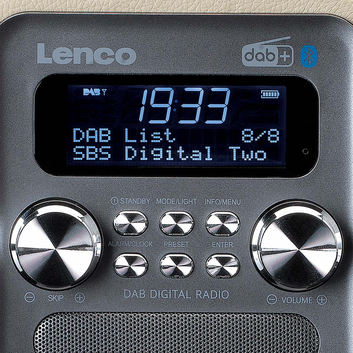 LENCO PDR-051TPSI - Draagbare DAB+ FM Radio met Bluetooth® en AUX-ingang, oplaadbare batterij - Taupe - Image 6
