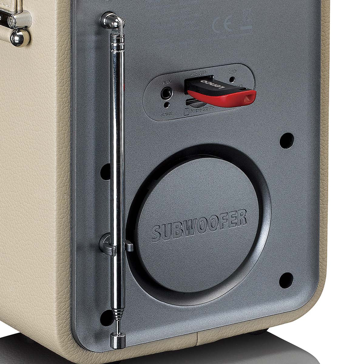 LENCO PDR-051TPSI - Draagbare DAB+ FM Radio met Bluetooth® en AUX-ingang, oplaadbare batterij - Taupe - Image 8