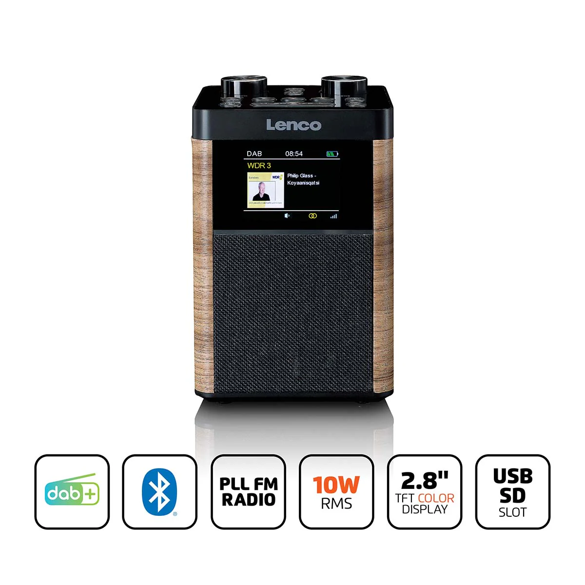 LENCO PDR-060WD - Portable DAB+/FM Radio Bluetooth®, 10W Speaker, 14H Batterij - Zwart - Image 13