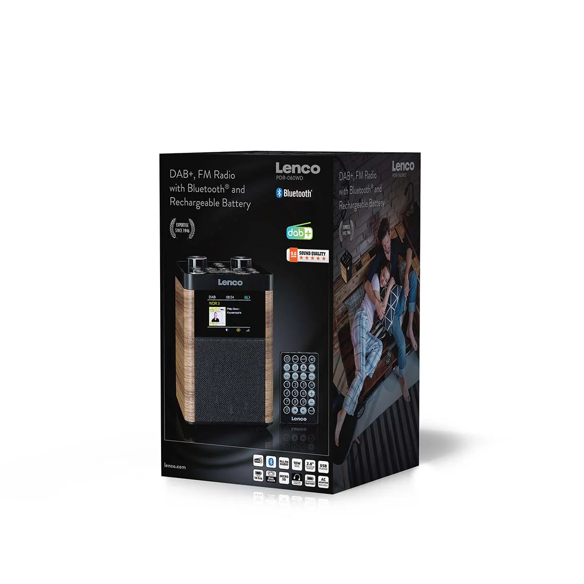 LENCO PDR-060WD - Portable DAB+/FM Radio Bluetooth®, 10W Speaker, 14H Batterij - Zwart - Image 18