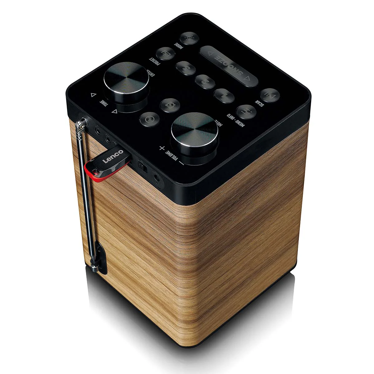 LENCO PDR-060WD - Portable DAB+/FM Radio Bluetooth®, 10W Speaker, 14H Batterij - Zwart - Image 9