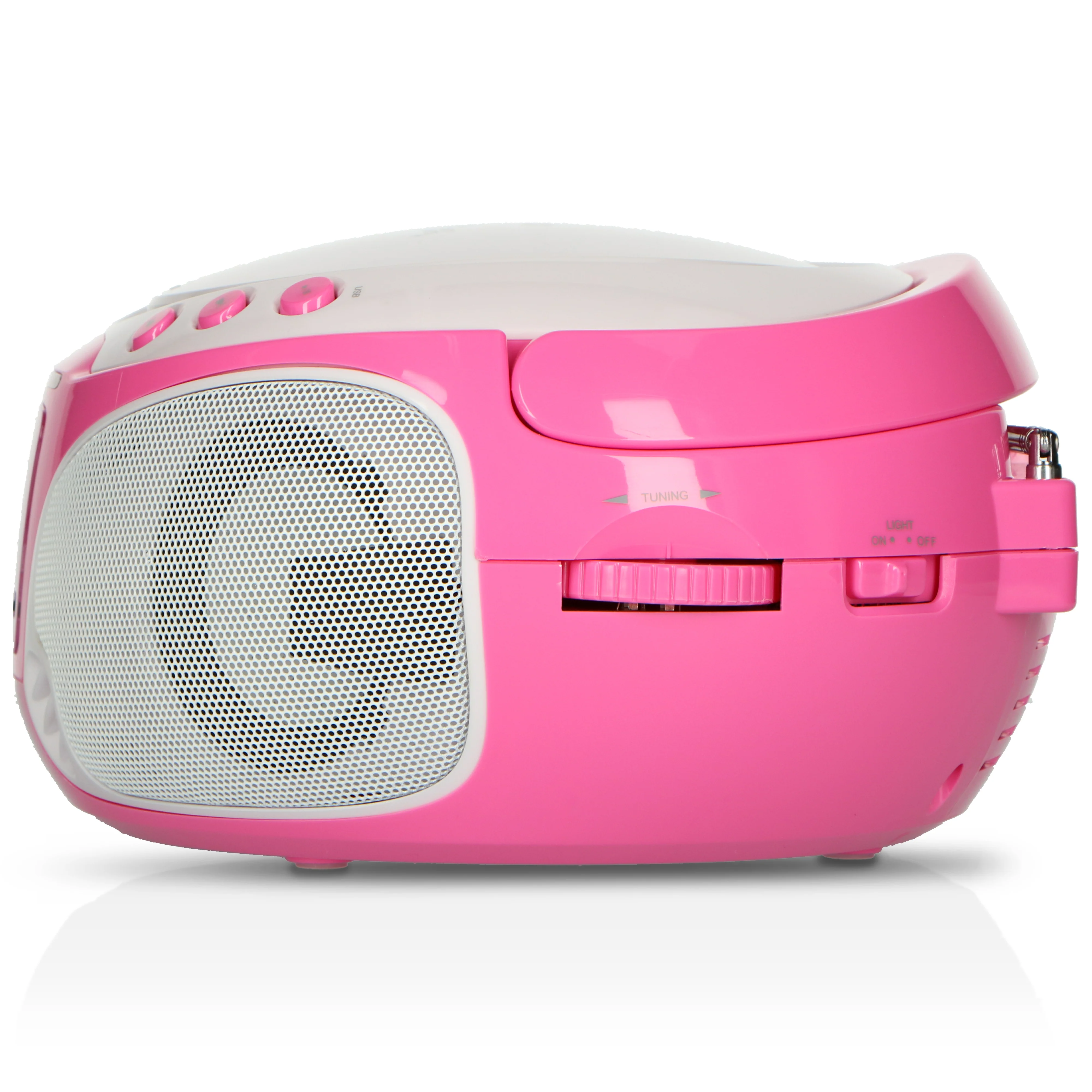 LENCO SCD-650PK - Draagbare FM Radio CD/MP3/USB speler microfoon en licht effecten - Roze - Image 6