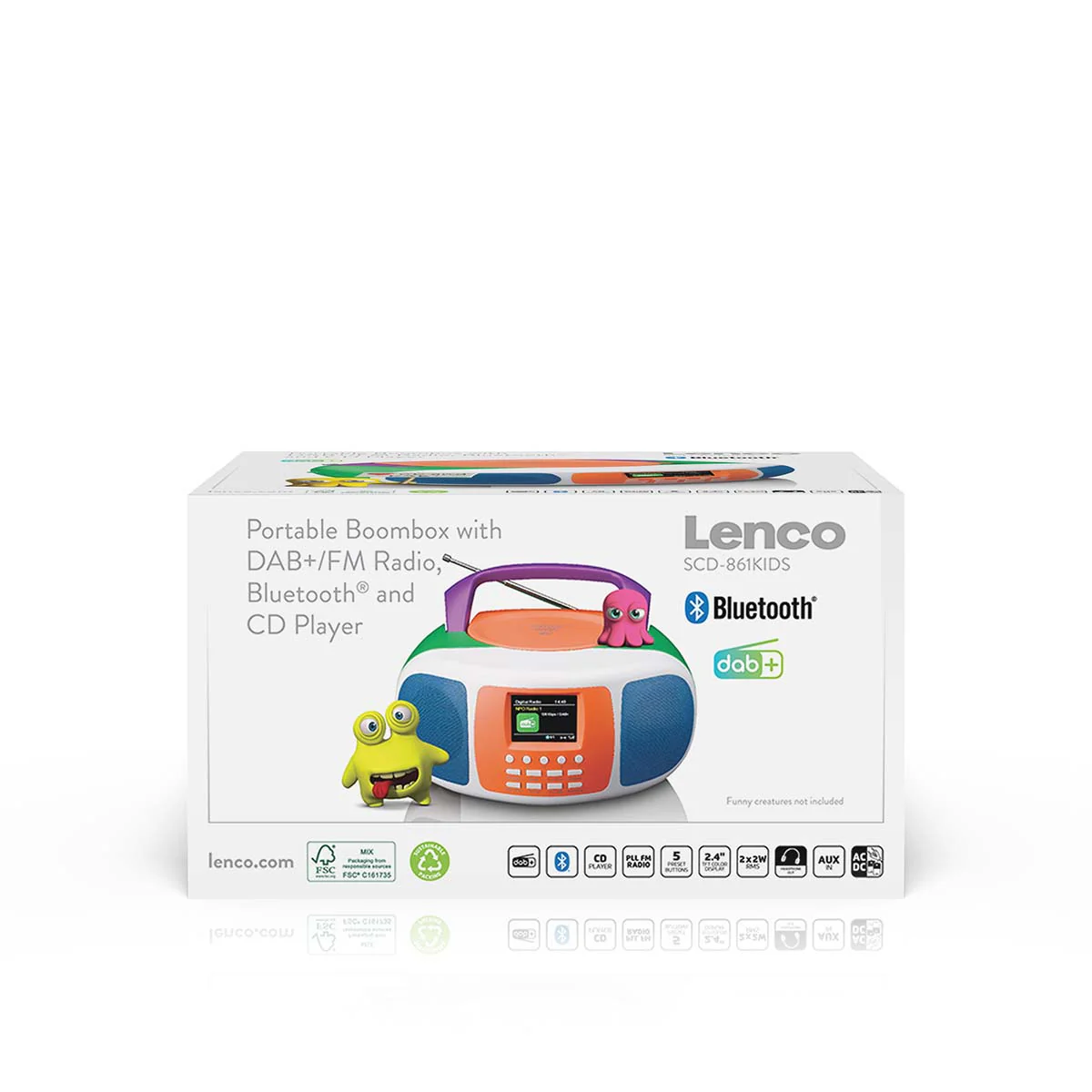 LENCO SCD-861KIDS - Draagbare DAB+/FM radio met Bluetooth®, CD-speler en groot LCD kleurendisplay - Vrolijke kleuren voor kinderen - Image 12